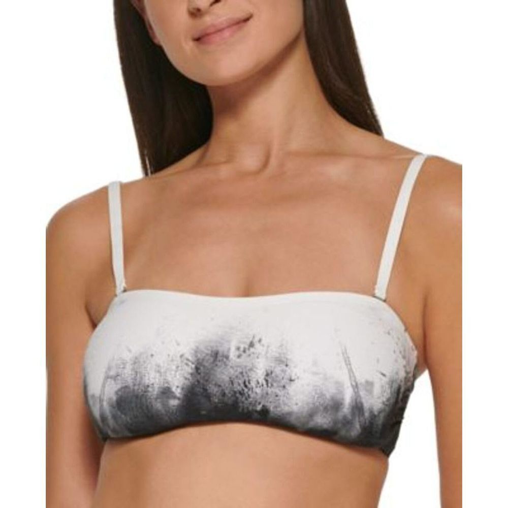 Calvin Klein Womens Printed Lined Bikini Swim top White S - Picture 8 of 9